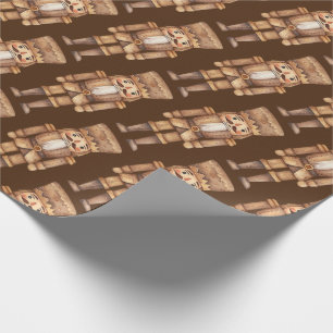 Brown Tan Nutcracker  Soldier Wrapping Paper