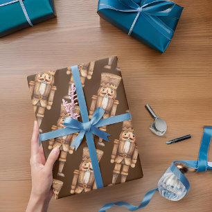 Brown Tan Nutcracker  Soldier Wrapping Paper