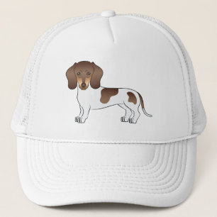 Brown & Tan Pied Short Hair Dachshund Illustration Trucker Hat