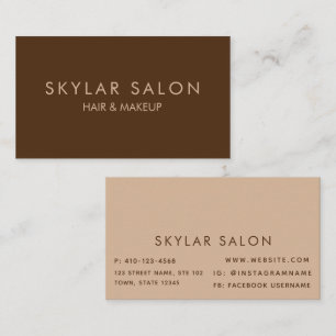 Brown & Tan Professional Hair Makeup Business Card