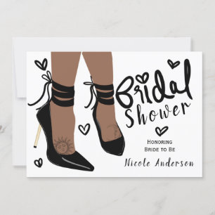 Brown Tan Skin High Heels Sun Moon Bridal Shower Invitation
