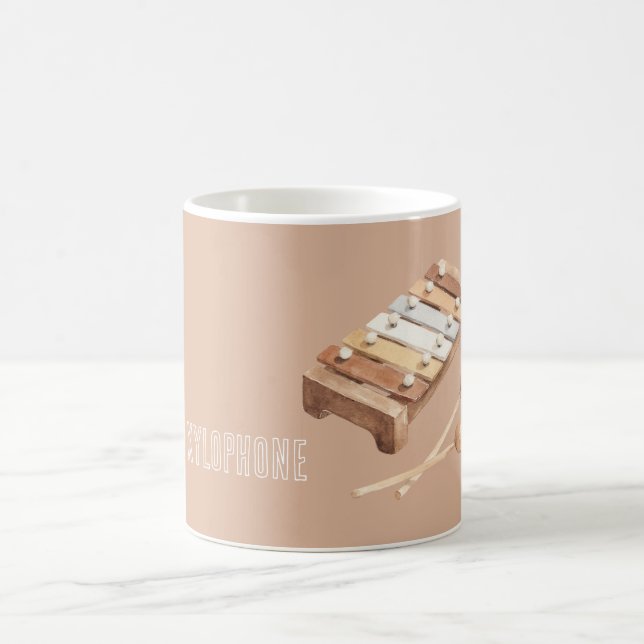 Brown Tan White Xylophone Coffee Mug (Center)
