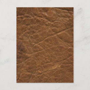 Brown Tanned Leather Texture Background Postcard