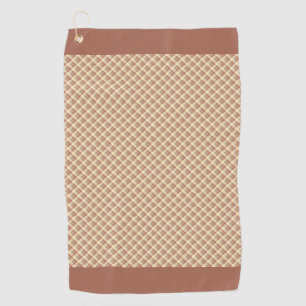 Brown tartan check golf towel