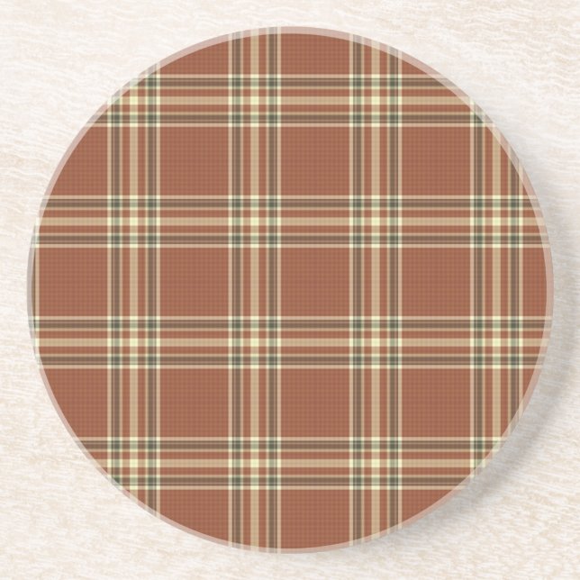 Brown Tartan Coaster (Front)