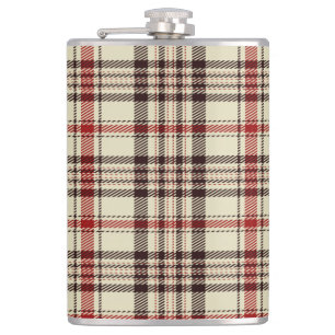 Brown Tartan Hip Flask