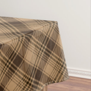 Brown Tartan Plaid Rustic Argyle Pattern Tablecloth
