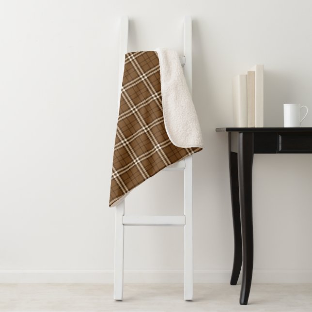Brown Tartan Sherpa Blanket (In Situ)