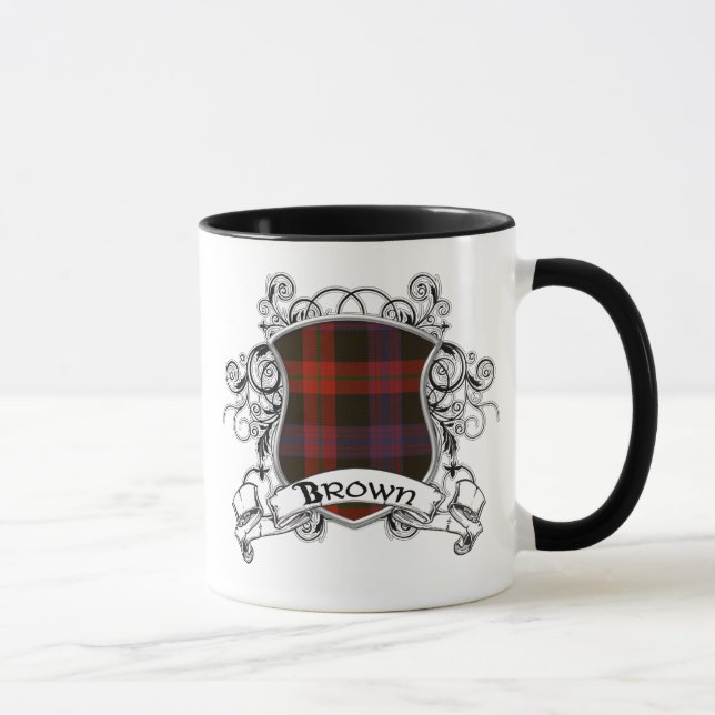Brown Tartan Shield Mug (Right)