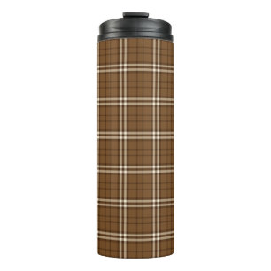 Brown Tartan Thermal Tumbler