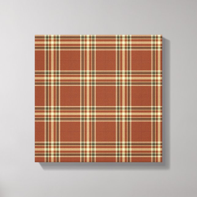 Brown Tartan Wrapped Canvas (Front)