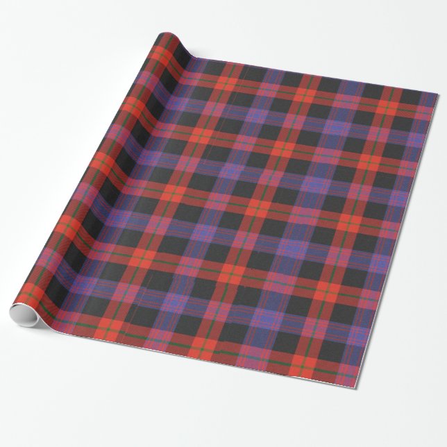 Brown Tartan Wrapping Paper (Unrolled)