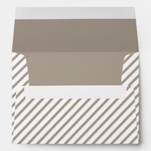 Brown Taupe And White Stripes Pattern Envelope