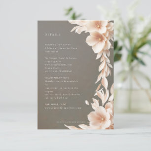 Brown taupe peach pink floral details card