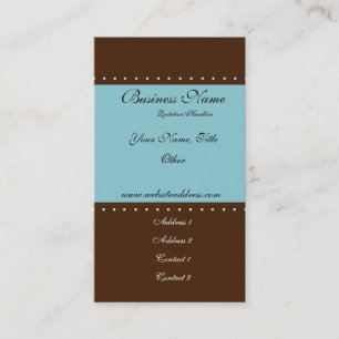 Brown & Teal D3 Chic w/Dots Business Cards