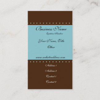 Brown & Teal D3 Chic w/Dots Business Cards