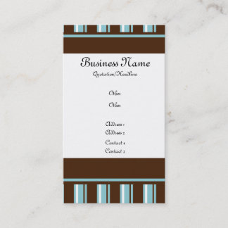 Brown & Teal Striped Business Card