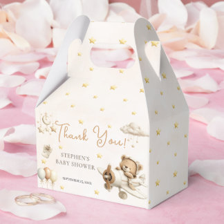 Brown Teddy Bear Aeroplane Favour Box