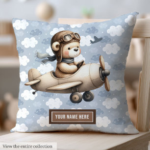 Brown Teddy Bear Baby Shower Pillow Gift Idea