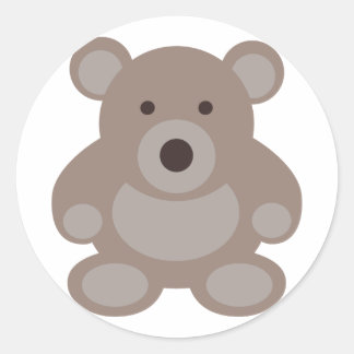 Brown Teddy Bear Classic Round Sticker