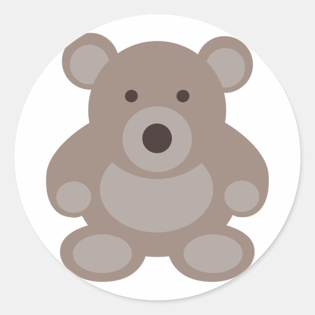 Brown Teddy Bear Classic Round Sticker (Front)