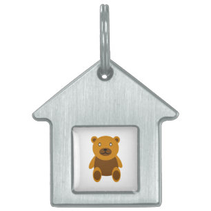 Brown teddy bear clipart pet ID tag
