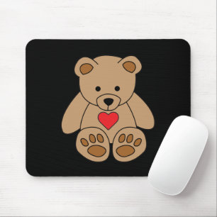 Brown Teddy Bear Heart Valentine's Day I Love You Mouse Mat