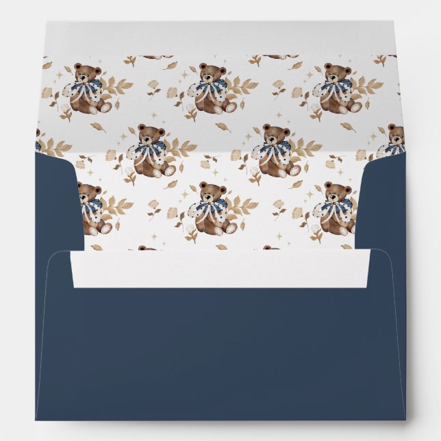 Brown Teddy Bear It's A Boy! Shower Napkins Envelope (Back (Bottom))