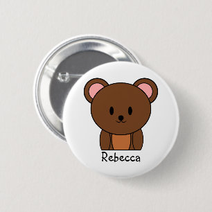 Brown Teddy Bear Personalised 6 Cm Round Badge