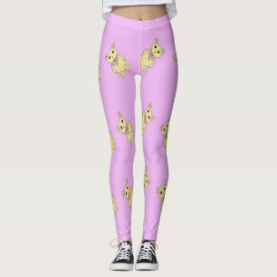 Brown teddy bears on purple leggings