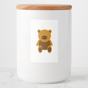 Brown teddybear clipart food label
