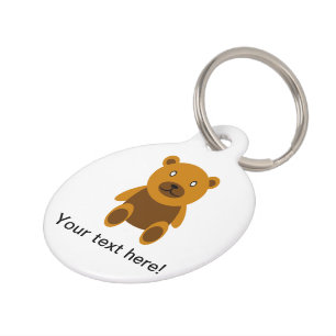 Brown teddybear clipart pet tag