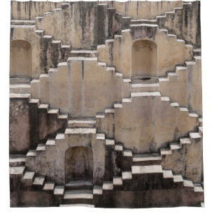 Brown temple design shower curtain