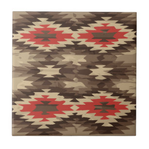 Brown/Terra Cotta Navajo Pattern Tile