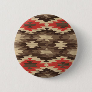 Brown/Terra Cotta Pattern 6 Cm Round Badge
