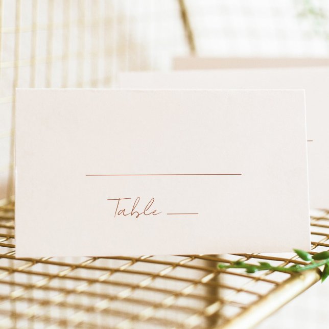  Brown Terracotta Minimalist Elegant Place Card (Creator Uploaded)