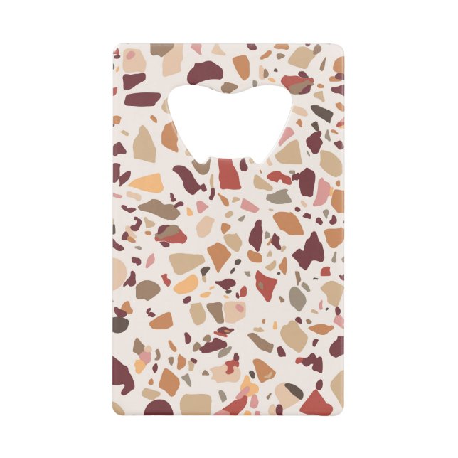 Brown terrazzo: vintage, trendy pattern. (Front)