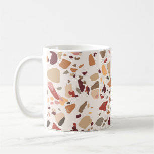 Brown terrazzo: vintage, trendy pattern. coffee mug