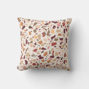Brown terrazzo: vintage, trendy pattern. cushion
