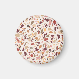 Brown terrazzo: vintage, trendy pattern. magnet