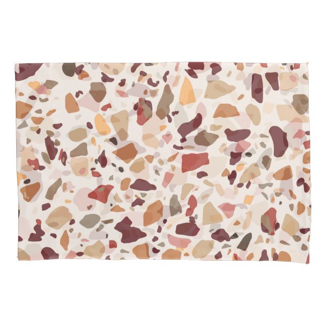 Brown terrazzo: vintage, trendy pattern. pillowcase (Front)
