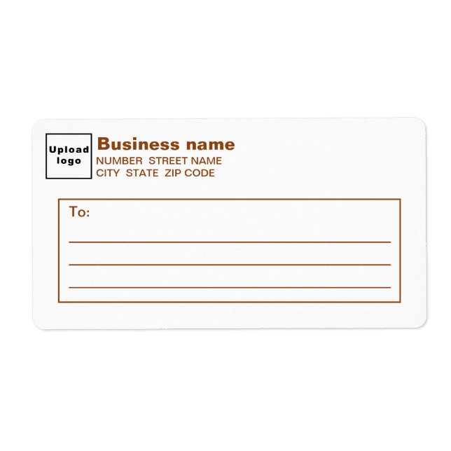Brown Text Business Shipping Label (Front)