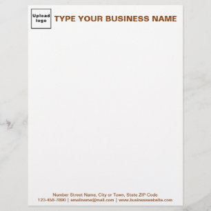 Brown Texts on Header and Footer of Business Custom Letterhead