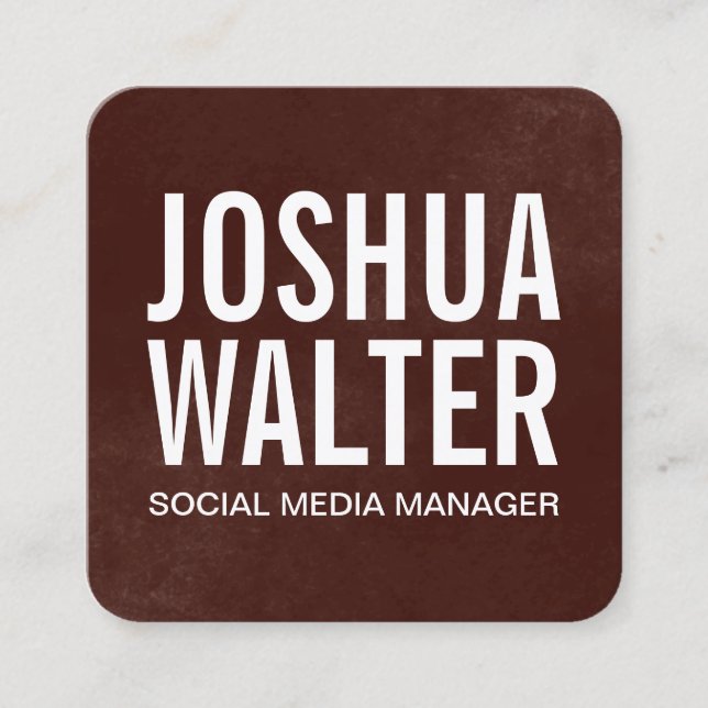 Brown Texture Background Square Business Card (Front)
