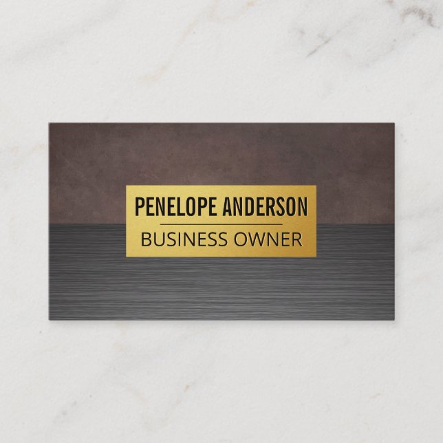 Brown Texture | Metal Texture Business Card (Front)