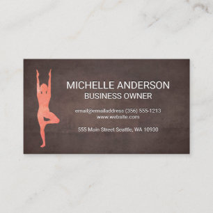 Brown Texture Yoga Business Card