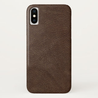 Brown Textured Leather iPhone X Case