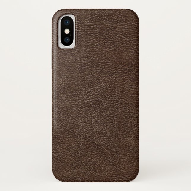 Brown Textured Leather Case-Mate iPhone Case (Back)