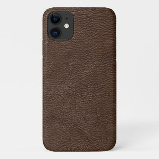 Brown Textured Leather iPhone 11 Case