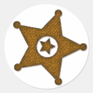 Brown Textured Western Sherriff Badge Stickers